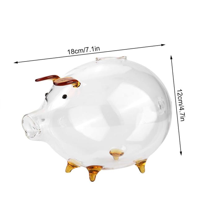 Transparant Glas Varken Spaarpot Spaarvarken Geld Spaardoos Kinderen Cadeau white