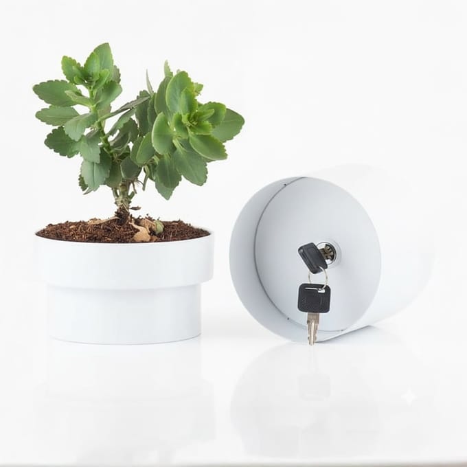 Kluis bloempot - 13xØ12,5 cm - wit