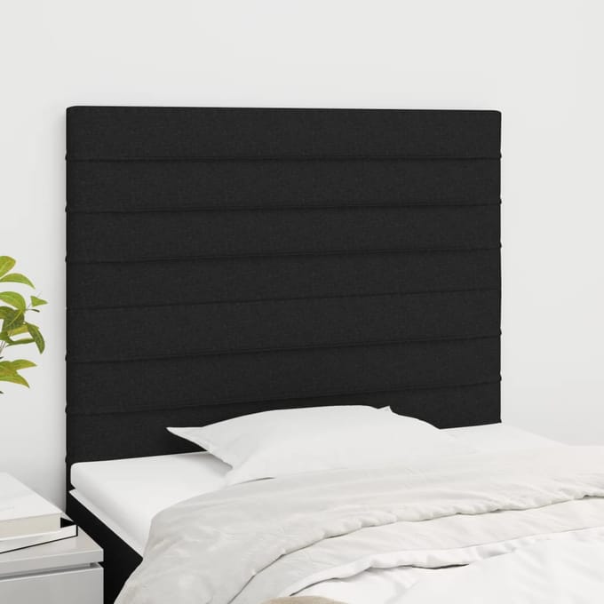 vidaXL - Hoofdbord - zwart - 80x5x118/128 - cm - stof