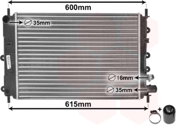 Van Wezel - RADIATOR VOOR FORD ESCORT V/VI 1990-1995 1664081