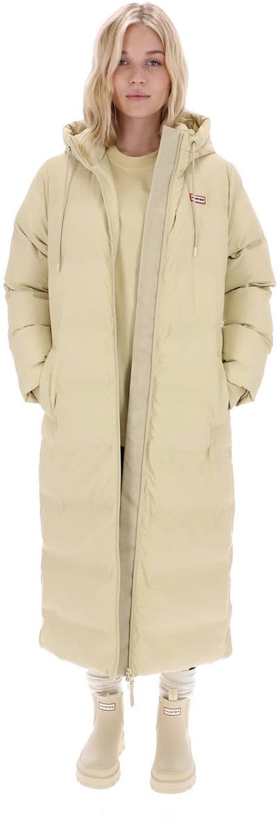 Hunter - Hutchison PU Sonic Welded Long Puffer Jacket - Dames - Jas - Beige