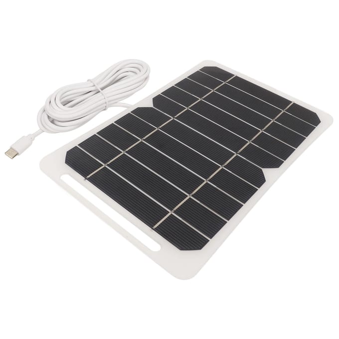 5W5V Zonnepaneel met Type C Uitgang Monokristallijn Efficiënt Draagbaar Duurzaam Zonnecel Module white