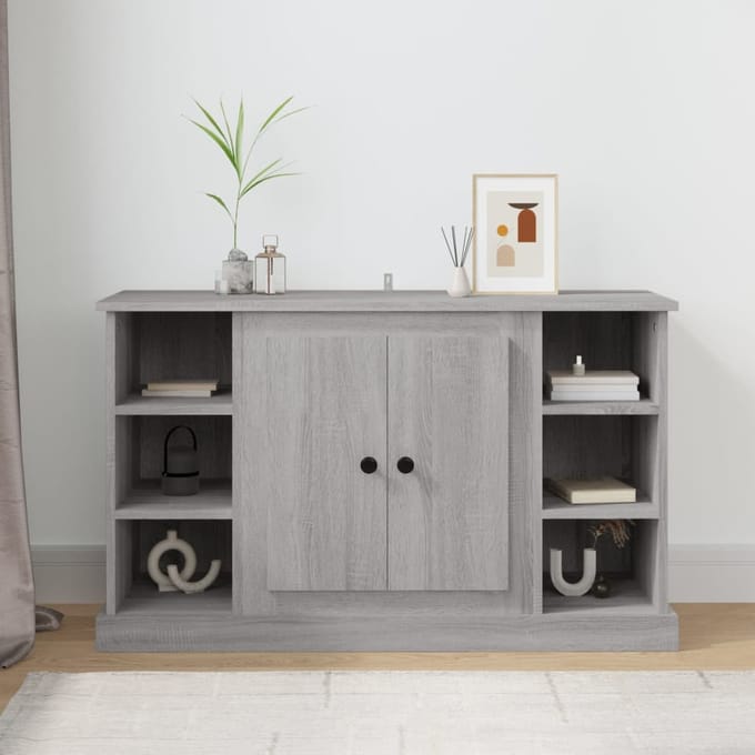 vidaXL - Dressoir - 100x35,5x60 - cm - bewerkt - hout - grijs - sonoma - eikenkleurig