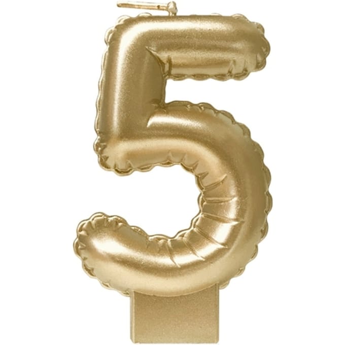 Foil balloon candle gold - 5
