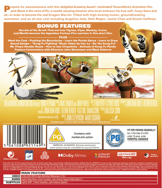 Kung Fu Panda [Blu-Ray 4K]