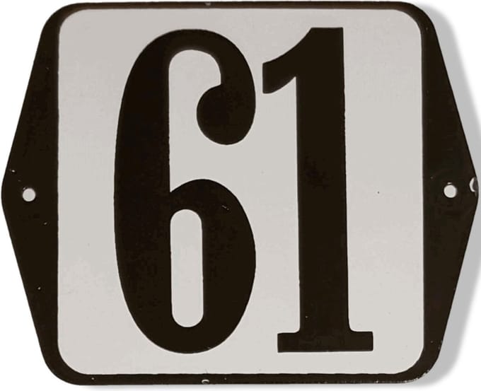 Huisnummer standaard nummer 61