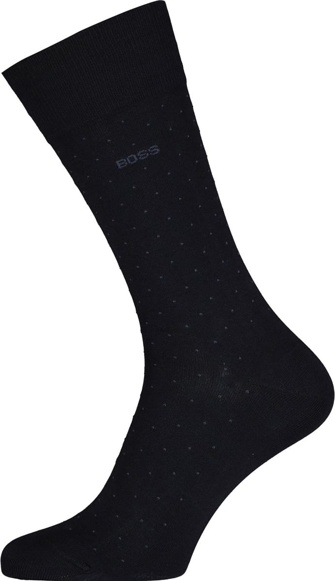 BOSS George Dots (1-pack) - herensokken katoen - donkerblauw gestipt