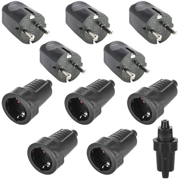 Schuko stekkerkoppelingen voor buiten - 250 V 16 A IP54 waterdicht - Veilig rubberen koppelingsset