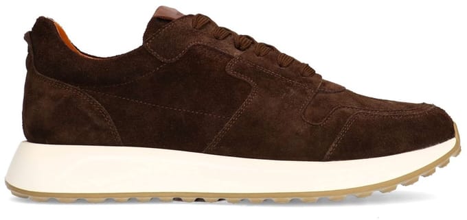 Manfield - Heren - Bruine suède sneakers - Maat 41