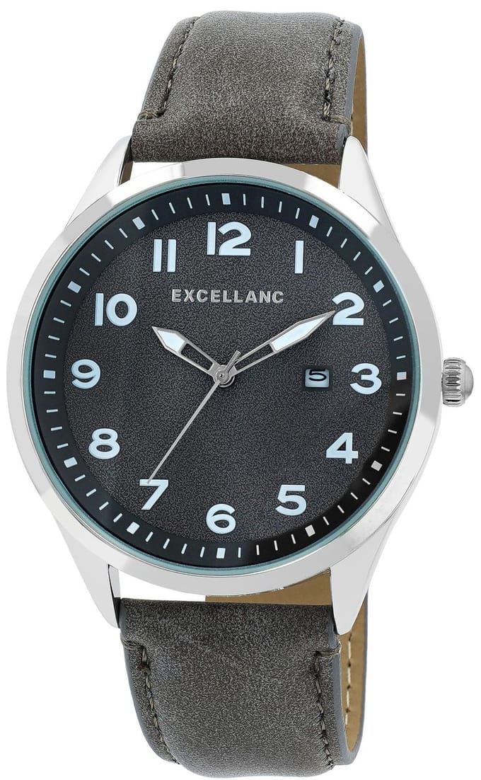 EXCELLANC Herenhorloge imitatieleer Datumaanduiding