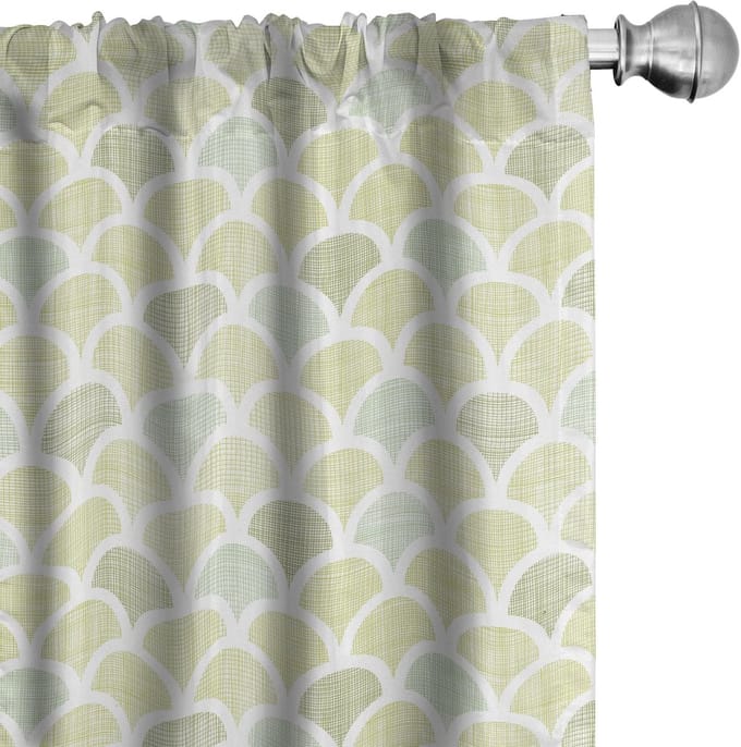 ABAKUHAUS Vischubben gordijnen – 2x75x175 cm – Microvezel – Olijfgroen