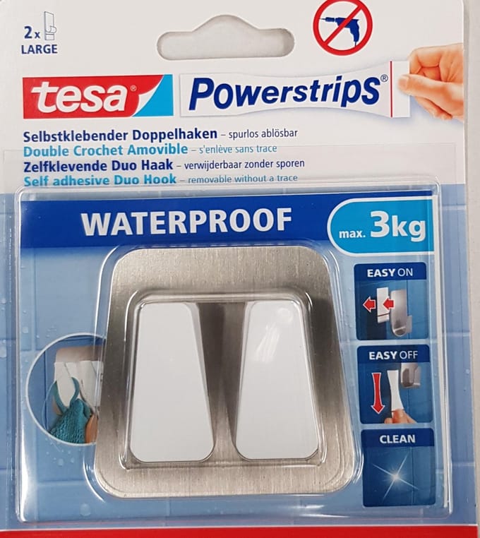 Tesa Krachtige Dubbelhaak Waterdicht Metaal/Kunststof