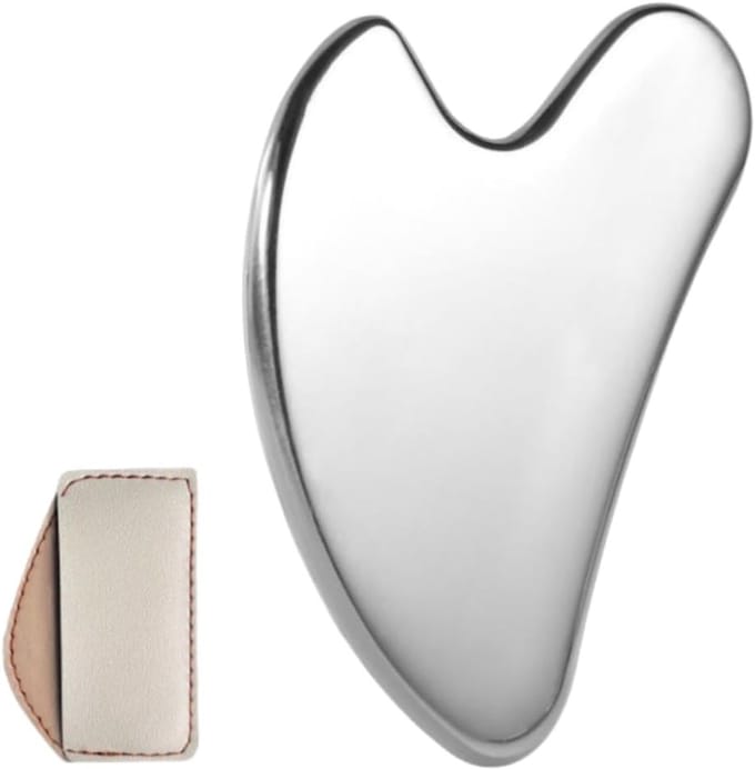 Gua Sha Gezichtsmassage Tool van RVS voor Lymfedrainage, Scraping en Ontspanning van Gezicht, Ogen, Hals en Lichaam