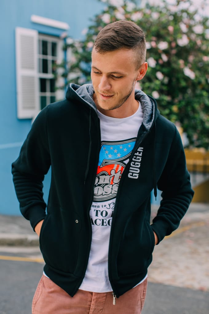 Heren Hoodie Pullover Hoodie Zwart