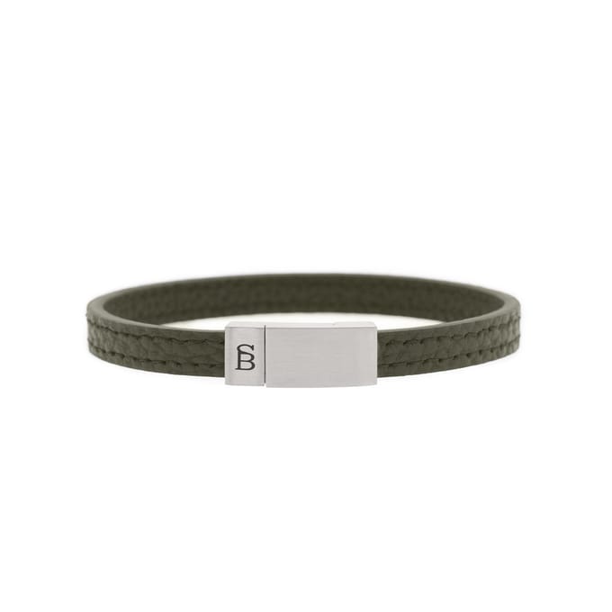 STEEL & BARNETT - Leren Armband Heren - Grady - Groen - Maat S