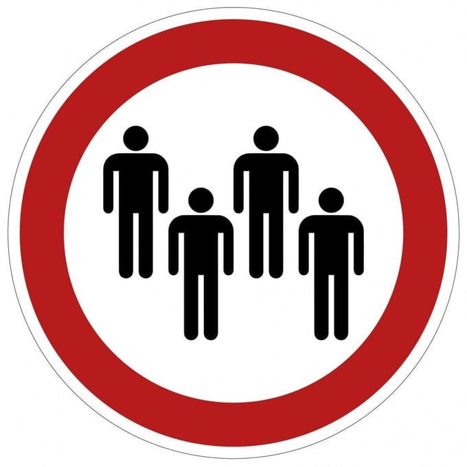 Verboden voor groepen sticker 200 mm