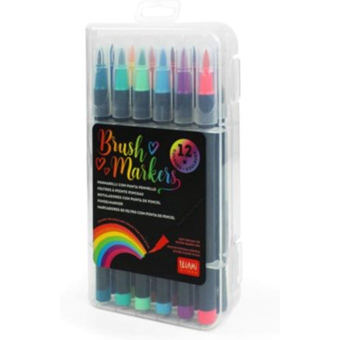 LEGAMI - Brush pennen - 12 kleuren - penseelpunt