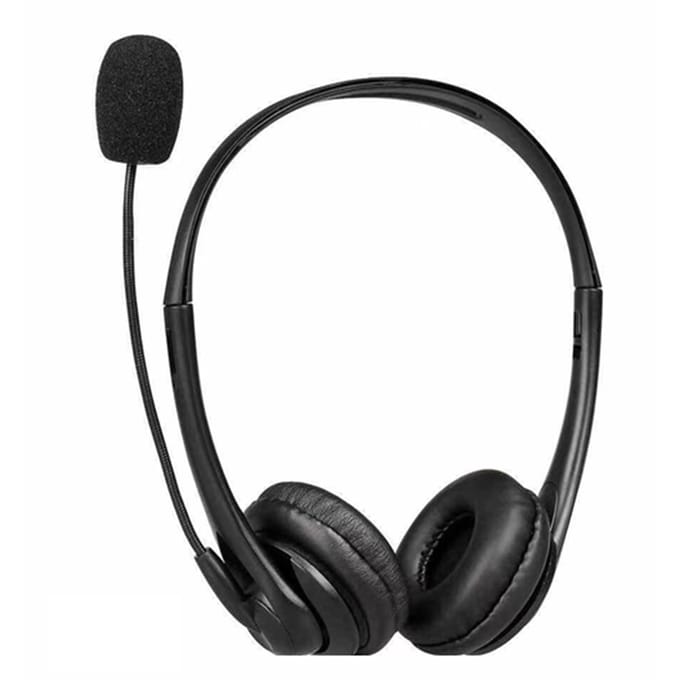 OY136 3.5mm Computerheadset met Microfoon Ruisonderdrukkende Hoofdtelefoon met Hoofdband Bedraad Bellen zwart