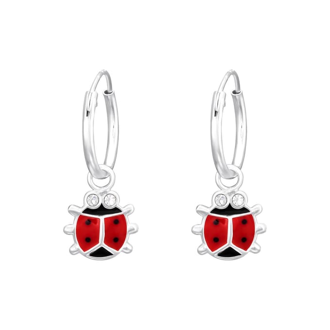 Princess Oorbellen Ladybug  - 925 Zilver E-Coating - Diertje - ∅8mm