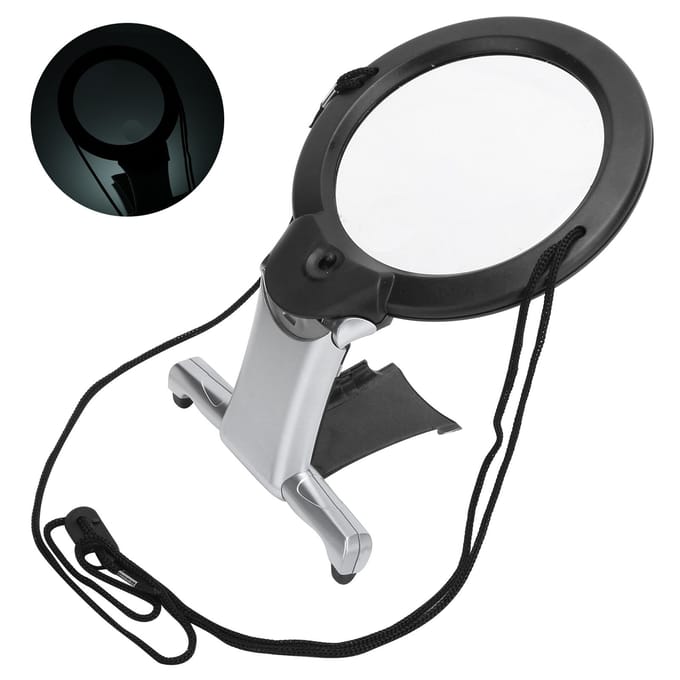 26X Dubbele LED Leesloep Handheld Nekdragen Multifunctionele Tafel Werkende Vergrootglas