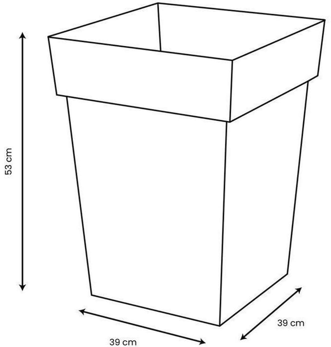 EDA – Toscane pot carré – 39 x 39 x 53 cm – 51 L