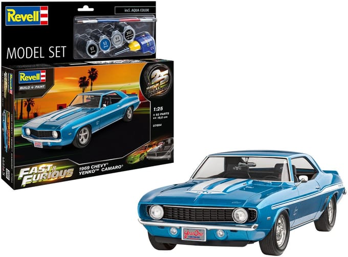 Revell Modelbouwpakket Militaire voertuigen - 67694 Fast - Furious 1969 Chevy Camaro Yenko - Model Set Plastic - 1:25 - Modelbouw