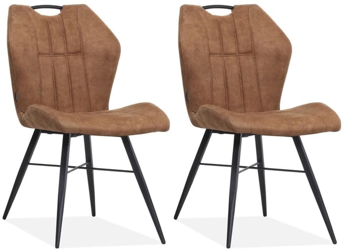 MX Sofa - Eetkamerstoel Scala luxor kleur: Cognac (set van 2 stoelen)