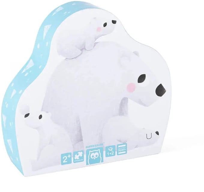 Eurekakids 4 in 1 Puzzel Pooldieren - 4 Educatieve Kinderpuzzels - In Luxe Doos - Vanaf 2 Jaar