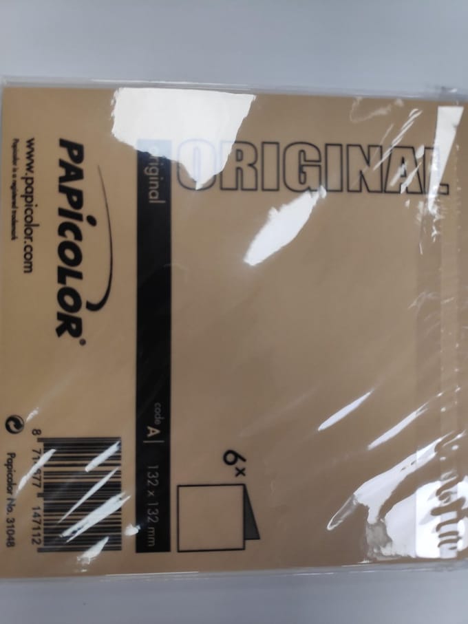Papicolor Original Dubbele Kaart 132 x 132 mm Mosterdgeel