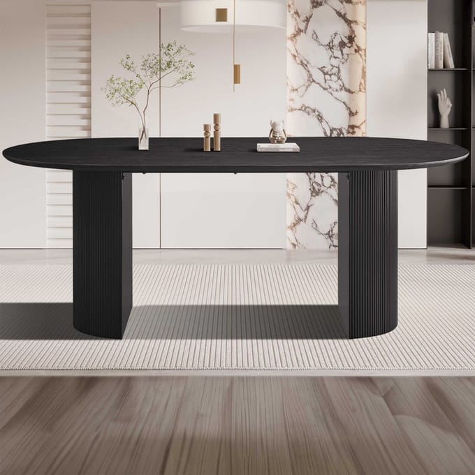 Tafel 'Lagos' 200 cm Ovaal Decor Donkerbruin