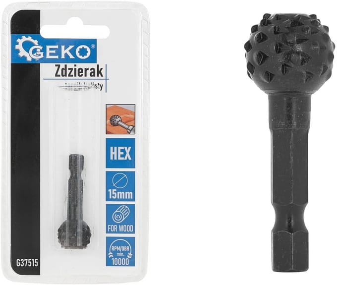 GEKO Bolvormige houtfrees - 15mm HEX - Precisie en Duurzaamheid