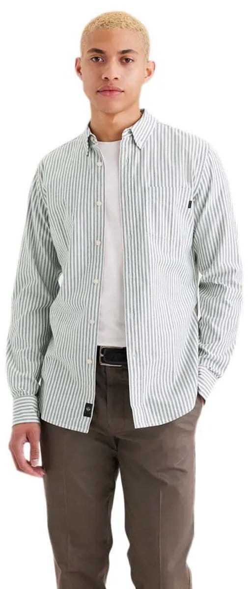 Dockers Stretch Oxford Slim Overhemd Met Lange Mouwen Groen 2XL Man