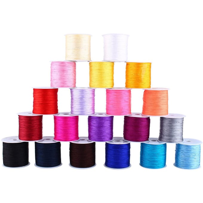 100M X 0.8mm Nylon Chinees Knoopkoord Rattail Macrame Shamballa Draad String Rood pink