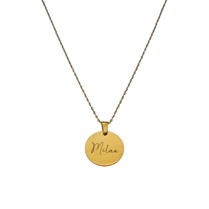 Graveerbare Naam Ketting Munt Goud