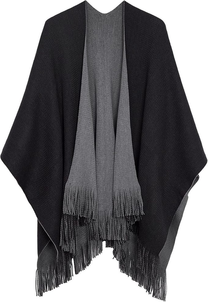 Dames Poncho Cape Sjaal Winter Warm Gebreid