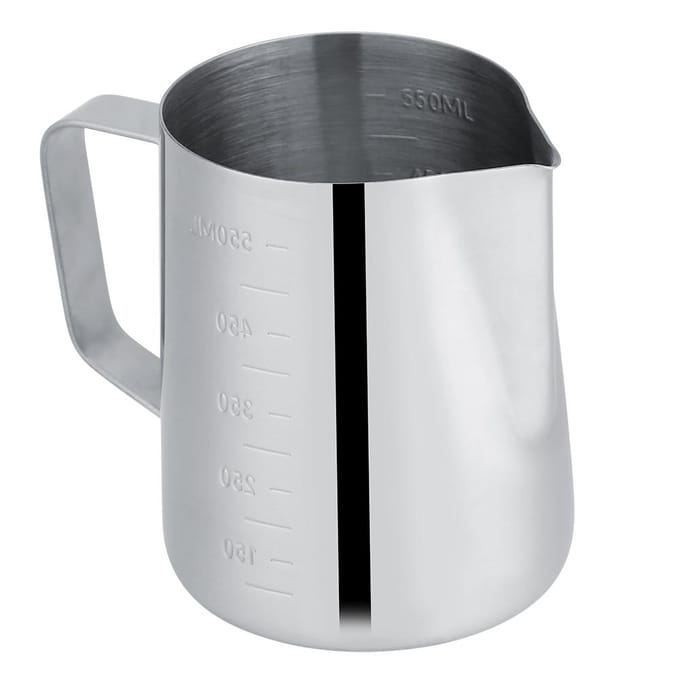 600ml Roestvrijstalen Melkopschuitlepel Espresso Koffiekopjes Mokken met Maatverdeling gray