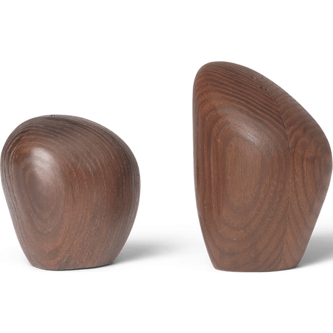 Ferm Living Cairn peper- en zoutstel - dark brown