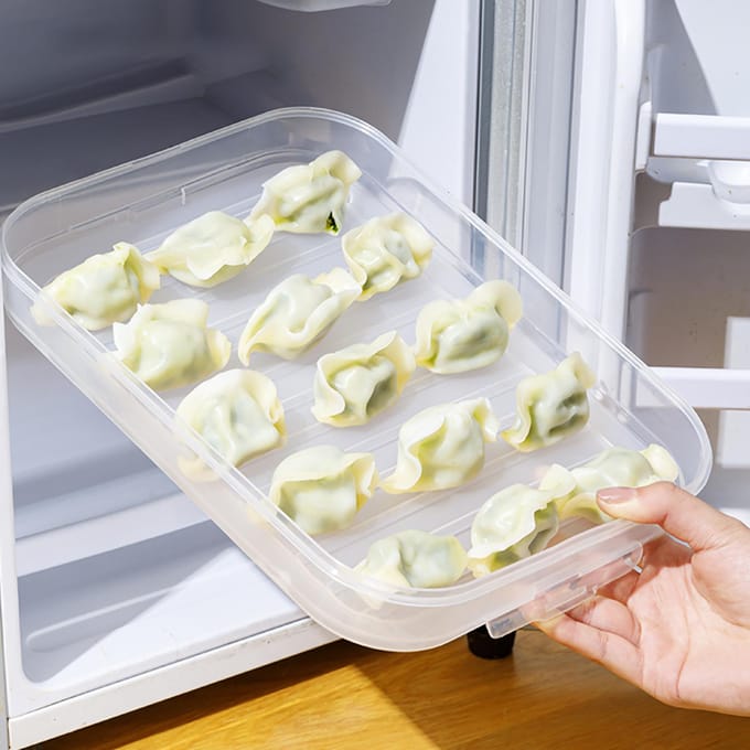 Dumpling Opbergdoos Plastic Grote Capaciteit Luchtdichte Voedselcontainer Keukenbenodigdheden gray