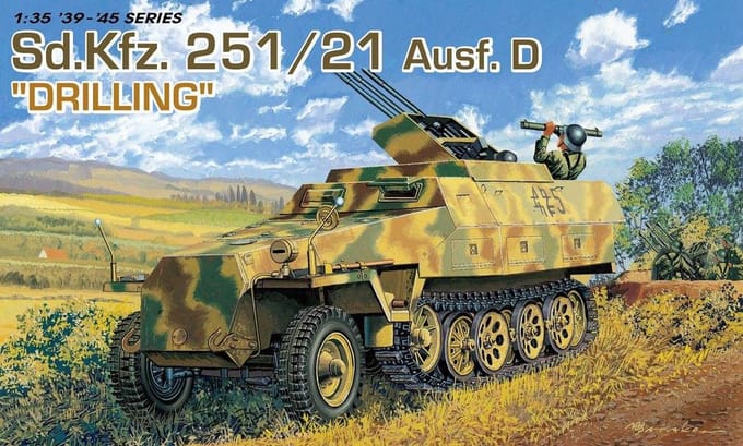 Dragon Modelbouwpakket Militaire voertuigen - 6217 SD.KFZ.251/21 Ausf.D Drilling Plastic - 1:35 - Modelbouw