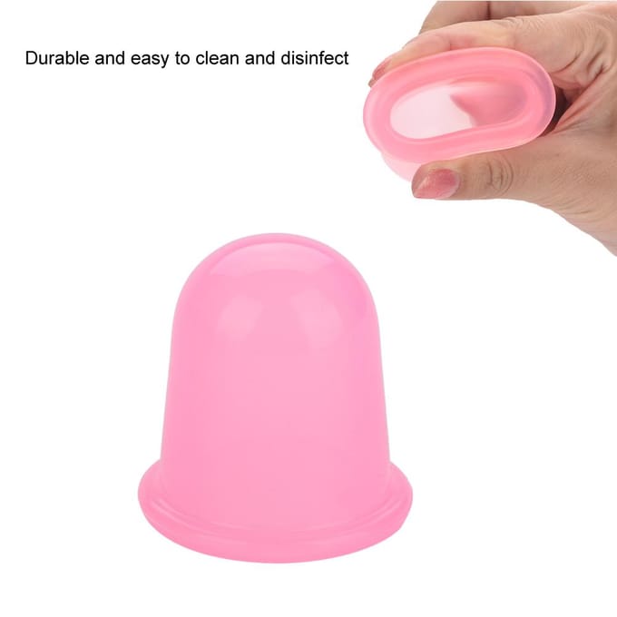 Lot de 2 ventouses de massage anti-cellulite en silicone (Rose) rose
