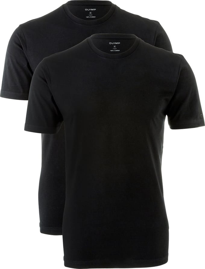 OLYMP T-Shirt voor eronder (set van 2 paar), Modern Fit, Zwart