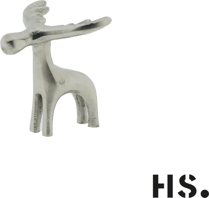 Home Society - Deco Hert - Luster - Maat S - Zilver - Metaal - 8.5x8x9cm