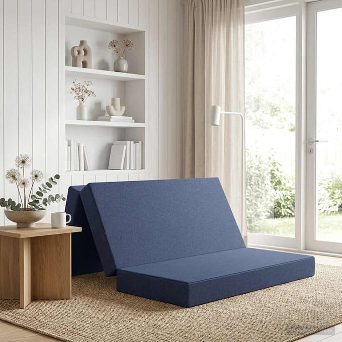 vidaXL - Vouwbare - Sofa - Bed - 140 - x - 67 - x - 45 - cm - Blauw
