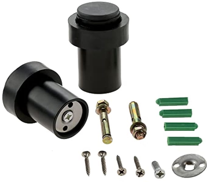 Deurstopper RVS - 2X Zware Vloer Gemonteerde Deurstoppers met Rubber Buffers