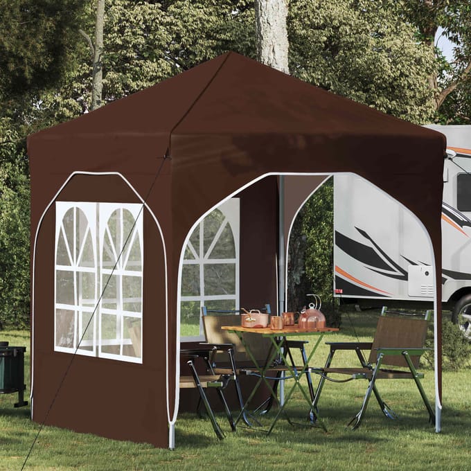 vidaXL - Pop-up - Feesttent - 192 - x - 192 - x - 245 - cm - Bruin