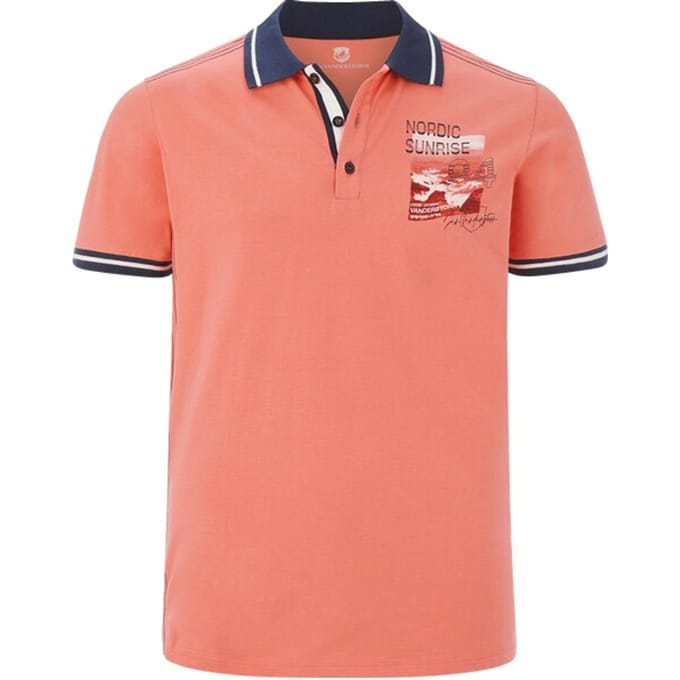 Jan Vanderstorm herren Poloshirt - 52/54 - lichtoranje - Plus Size