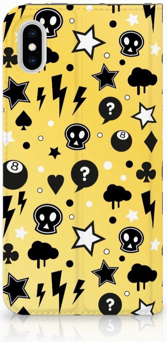 Mobiel BookCase Apple iPhone Xs Max Punk Geel