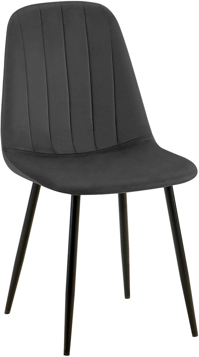 CLP Baxter Eetkamerstoel - Zwart Metalen Frame - Velvet - Fluweel - Metaal/donkergrijs