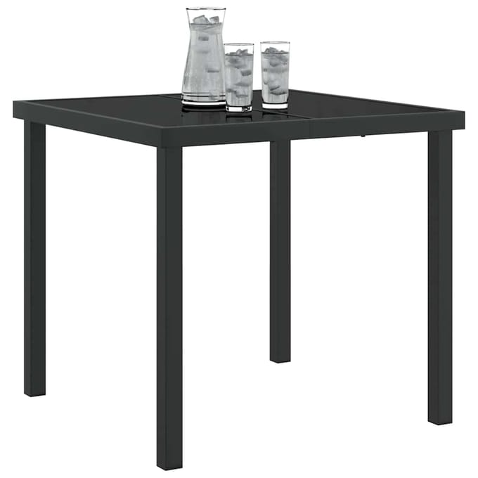 vidaXL Tuinstafel Zwart 80 x 80 x 73 cm Metaal