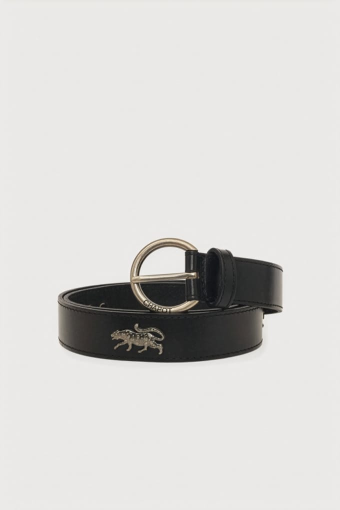 Fabienne Chapot Studded Leopard Belt Black Maat: 85 | Riemen Outlet | Dames | Zwart